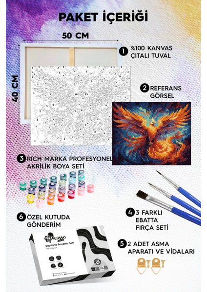 Anka Kuşu Sayılarla Boyama Seti fiyatları