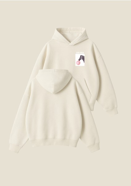 Stay Wild Baskılı Unisex Boxy Fit Hoodie Sweatshirt