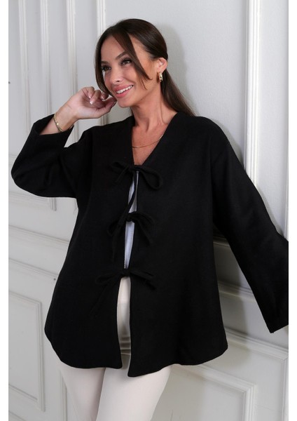 Kadın Önü Bağcıklı 3 Iplik Kaşe Hırka fiyatları