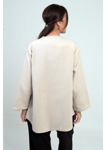 Kadın Önü Bağcıklı 3 Iplik Kaşe Hırka fırsatları