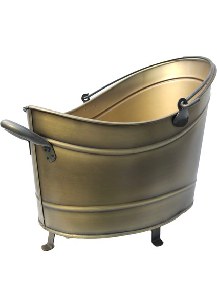 Ayaklı Odun Kovası Gold Kaplama Büyük Boy fiyatları