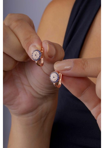 Nazar Boncuklu J Gümüş Küpe modelleri