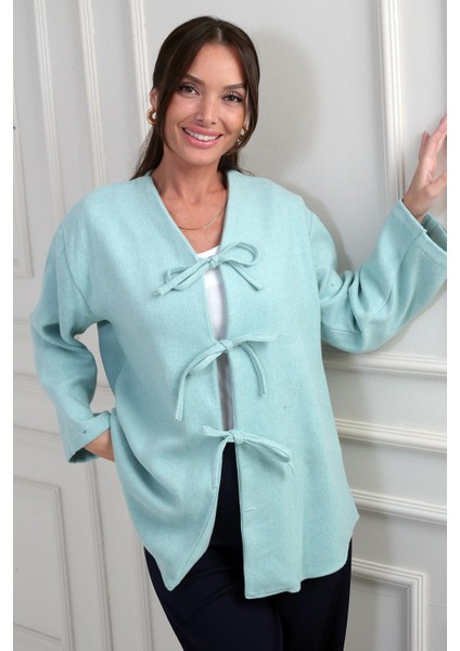 Kadın Önü Bağcıklı 3 Iplik Kaşe Hırka fiyatları