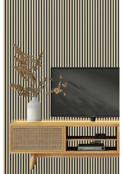 Mdf Ahşap Akustik Duvar Paneli 60X275 cm - Krem indirimleri
