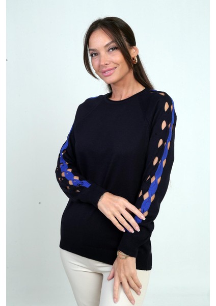 Kadın Kolu Şerit Dekolteli Triko Bluz modelleri