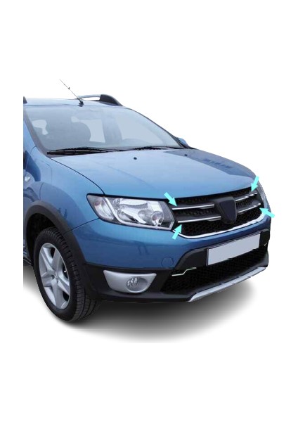 Ön Panjur Krom 4 Parça Logan MCV SW 2013-2016 Arası Modeller İçin