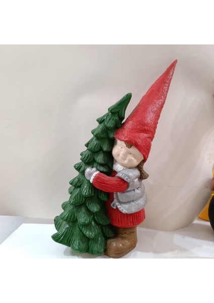 Çam Ağaçlı Kız Cüce Obje- 64 Cm.