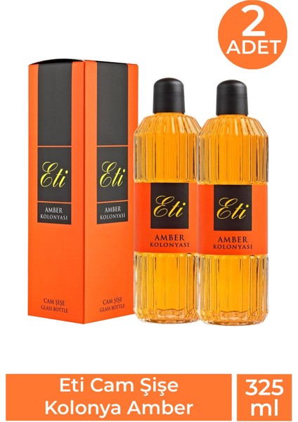 Cam Şişe Kolonya Amber 325 ml 2 Adet
