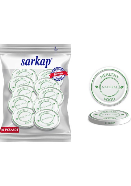 Hijyenik Paketli 10 Adet Kavanoz Kapağı – Healthy Natural Food – 82 mm