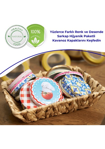 Hijyenik Paketli 10 Adet Kavanoz Kapağı – Healthy Natural Food – 82 mm