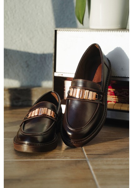 Kadın Loafer Makosen Tokalı Günlük Ayakkabı Vilyum Kahve indirimleri
