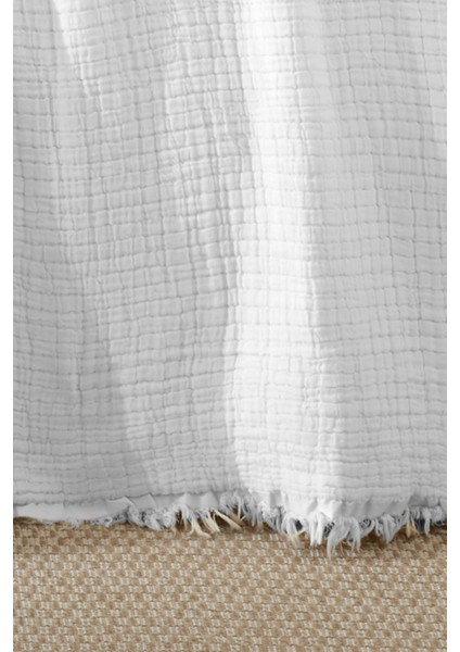 %100 Pamuk Beyaz Müslin Püsküllü Pike – Battal Boy (230X250 Cm) fiyatları