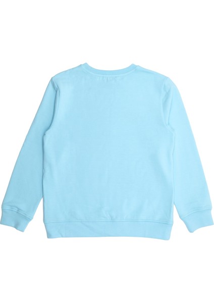 Yumuşacık Bambu Kumaş Şardonlu Mavi Kışlık Unisex Çocuk Sweatshirt fırsatları