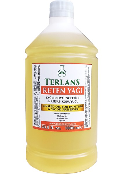 Ağartılmış Keten Yağı Resim Yağı 1000 ml Linseed Oil Bleached