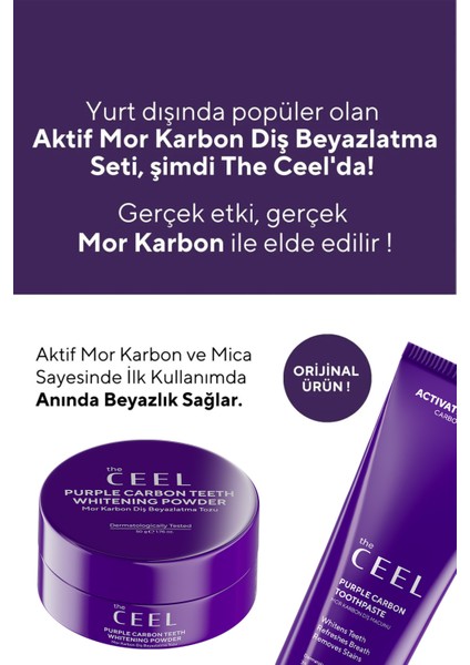 Mor Aktif Karbon Diş Beyazlatma Seti (Mor Karbon Diş Macunu 75 gr+Mor Karbon Diş Tozu 50 gr) fırsatları