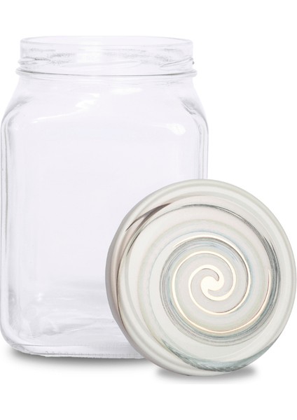 Home Kapak Hediyeli 1600 ml Kare Kavanoz - Batique Kapaklı