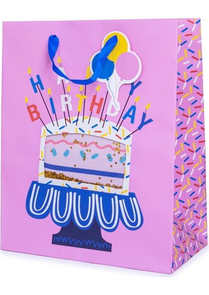 Home Özel Tasarım Pembe Pasta Model Hediyelik Karton Çanta