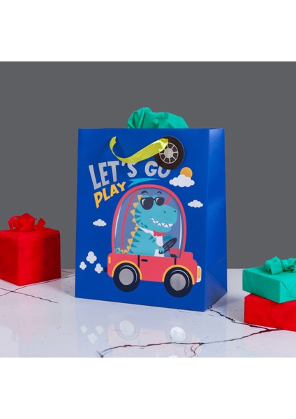 Home Özel Tasarım Mavi Araba Model Hediyelik Karton Çanta