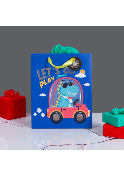 Home Özel Tasarım Mavi Araba Model Hediyelik Karton Çanta