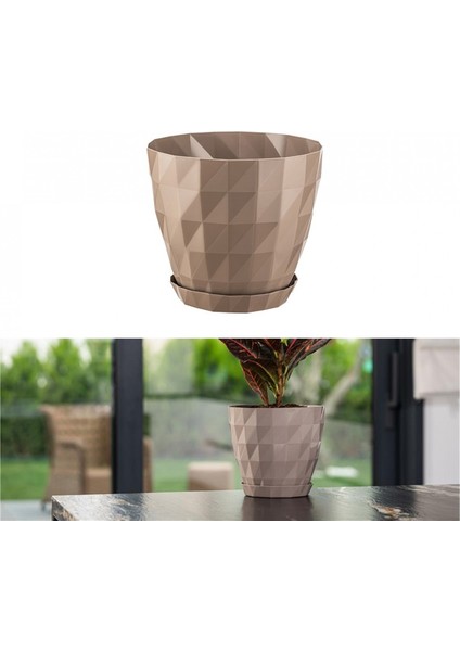 MODULAR SQUARE SAKSI - 1.85 LT AÇIK KAHVE DEKORATİF SAKSI