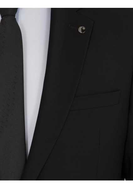 Erkek Slim Fit Ceket-Siyah