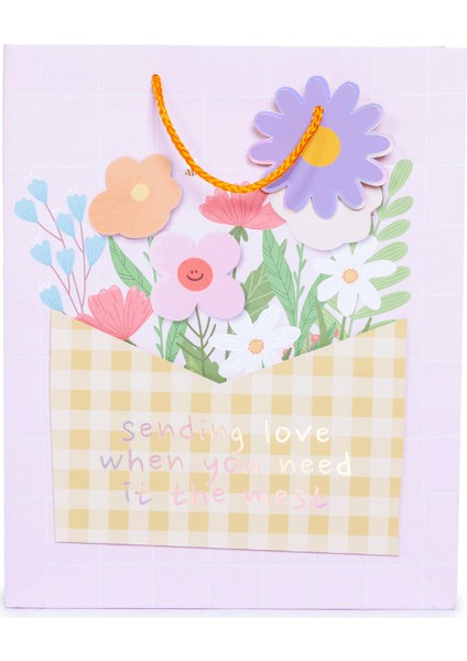 Home Özel Tasarım Sarı Saksı Model Hediyelik Karton Çanta