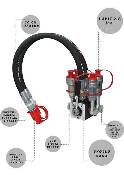 Mgk 6 Yollu Vana Damper Çoğaltıcısı Hortumlu