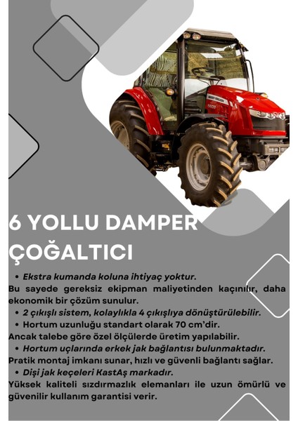 Mgk 6 Yollu Vana Damper Çoğaltıcısı Hortumlu fiyatları
