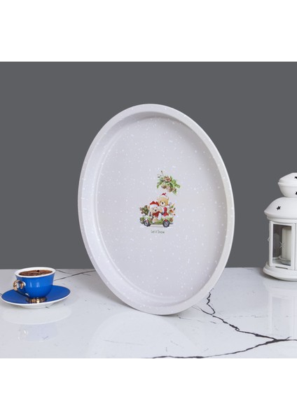 Home Kar Desenli Metal Tepsi