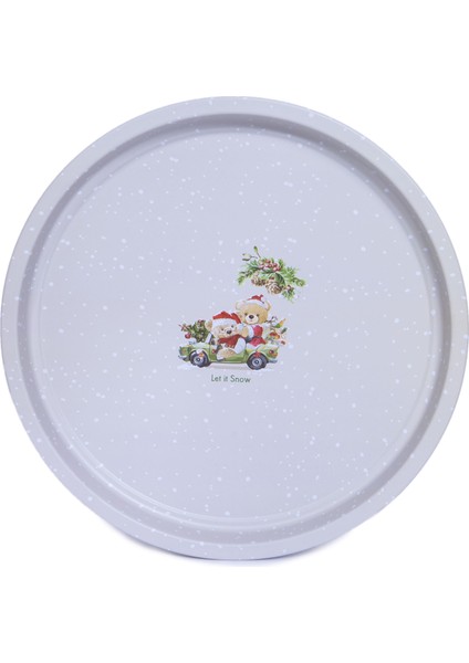 Home Kar Desenli Metal Tepsi