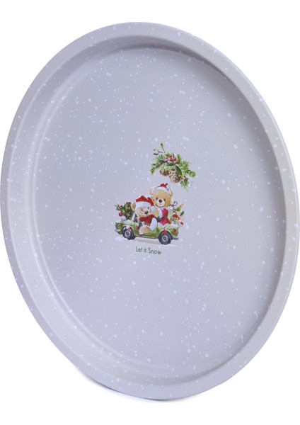 Home Kar Desenli Metal Tepsi