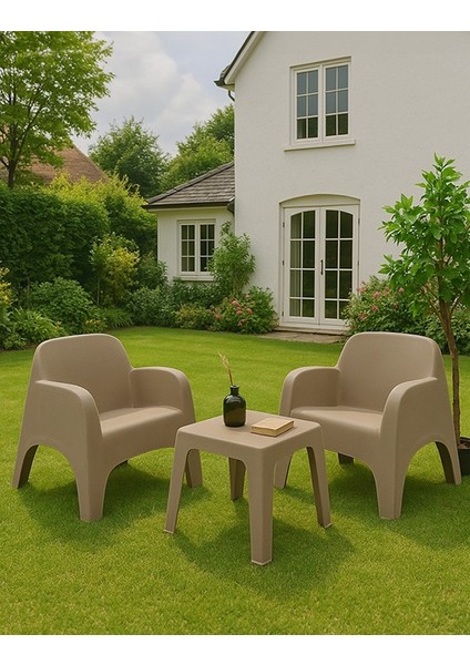 Şile Pratik Bahçe, Balkon Oturma Grubu ( 1+1+S ) Bahçe Mobilyası / Cappucino fiyatları