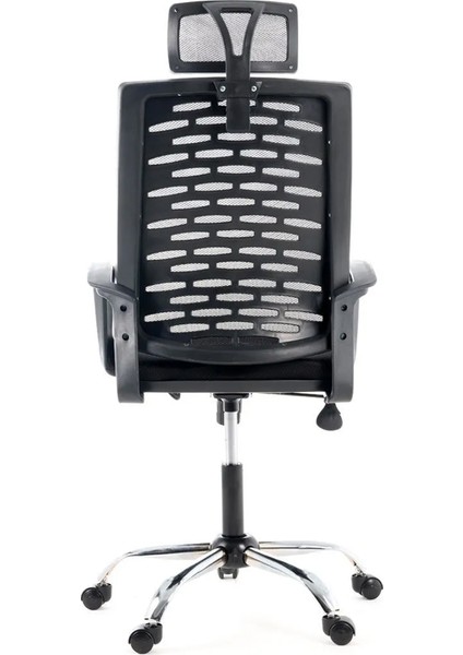 Ofis Polen Başlıklı Fileli Ofis Koltuğu - Siyah fırsatları