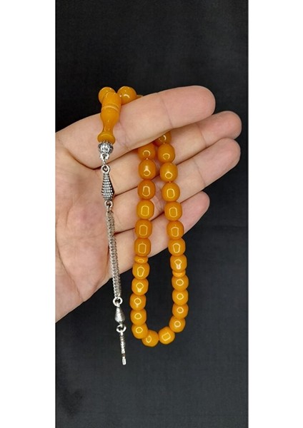 Sevgiliye Özel Hediye Sıkma Çubuk Kehribar Tesbih Kapsül Kesim Sarı Renk H-1387. indirimleri