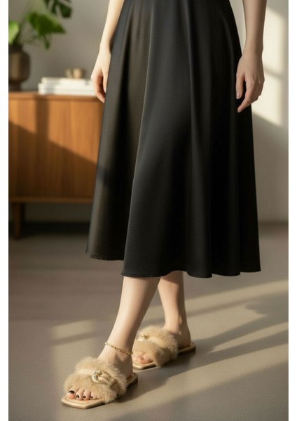 Kadın Günlük Terlik Peluş Tüylü Misafir Çeyiz Bohça Gelin Ev Terliği modelleri