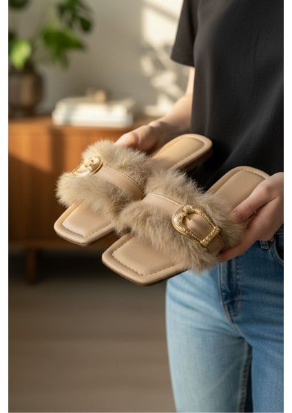 Kadın Günlük Terlik Peluş Tüylü Misafir Çeyiz Bohça Gelin Ev Terliği indirimleri