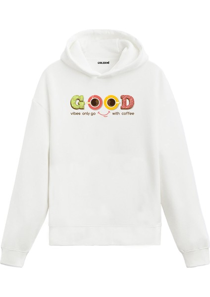 Good Vibes Kahve Baskılı Hoodie
