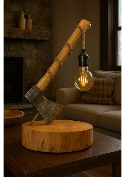 Dekoratif Bohem Ahşap Lamba - Abajür - Aydınlatma - Lambader