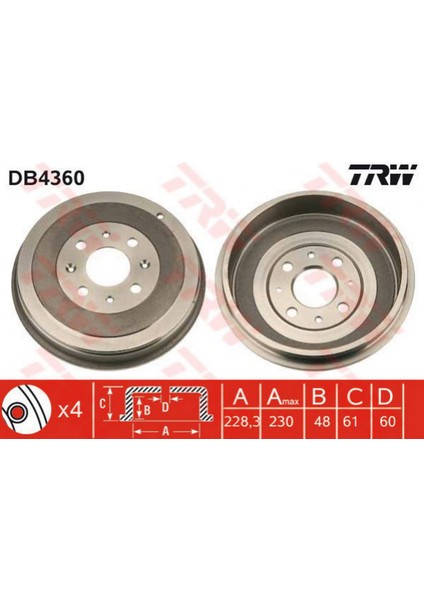 Mtxdpn Arka Kampana Grande Punto-Punto Evo-Corsa D 09 Adam 14 4 Delik 228.3X48