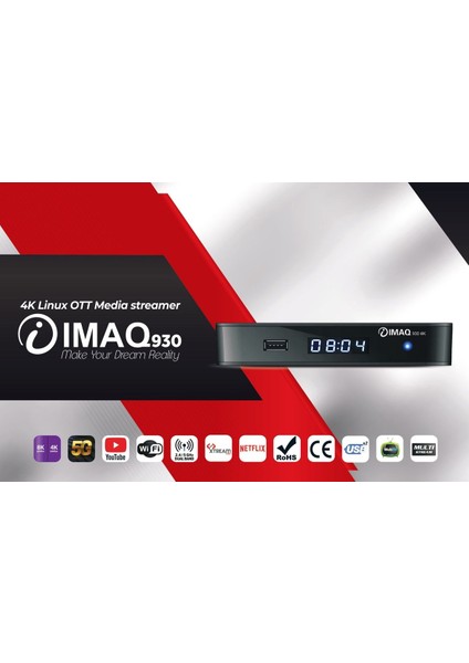 930 4K Linux Akıllı Medya Oynatıcı Kutusu – 8gb Emmc, 1gb Ram, 5g Wifi, 4K UHD