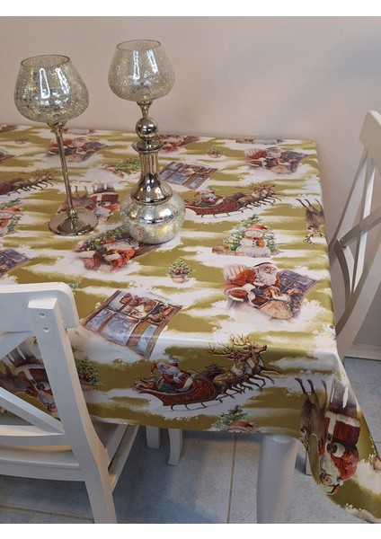 Yeni Yıl Desenli Elyaflı Pvc Masa Örtüsü – Silinebilir ve Su Geçirmez Muşamba modelleri