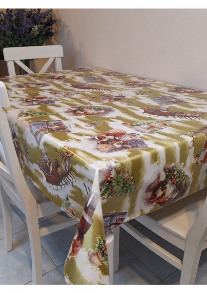 Yeni Yıl Desenli Elyaflı Pvc Masa Örtüsü – Silinebilir ve Su Geçirmez Muşamba fırsatları