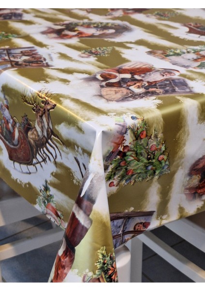 Yeni Yıl Desenli Elyaflı Pvc Masa Örtüsü – Silinebilir ve Su Geçirmez Muşamba indirimleri