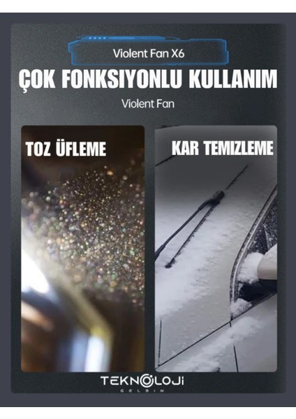 Turbo Jet Fan 130.000 Rpm 2 Başlıklı Toz Üfleme Kurutma ve Süpürge Makine Temizleme Fan 52/sn