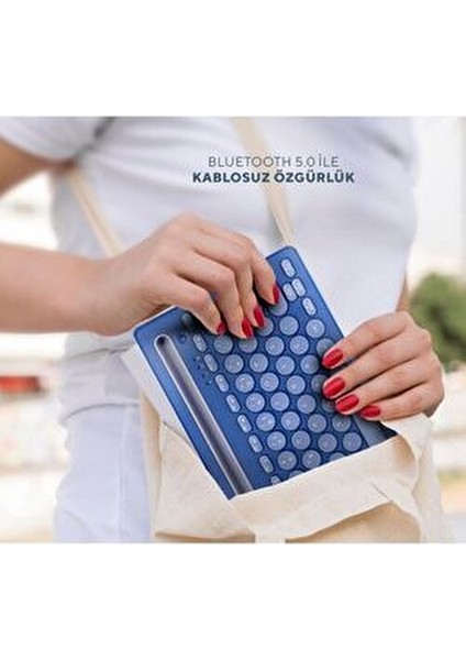 Kablosuz Bluetooth Klavye Ultra İnce Türkçe Q Tuş Formu Ev Ofis Kullanımı İçin
