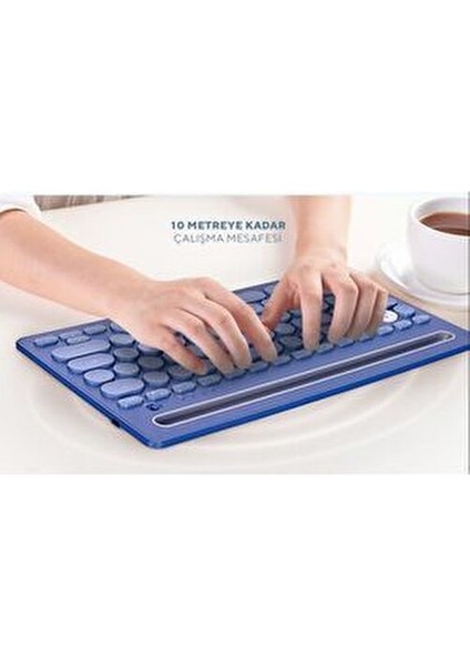 Kablosuz Bluetooth Klavye Ultra İnce Türkçe Q Tuş Formu Ev Ofis Kullanımı İçin