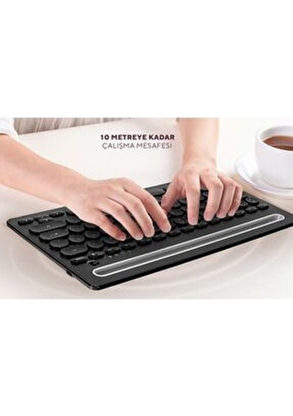 Bluetooth Kablosuz Klavye Ultra İnce Q Türkçe Dili Ev Ofis Kullanımı İçin