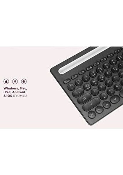 Bluetooth Kablosuz Klavye Ultra İnce Q Türkçe Dili Ev Ofis Kullanımı İçin