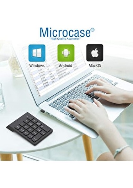 18 Tuşlu Kablosuz Nümerik Klavye Ultra-Slim Tasarım ile Siyah Renk