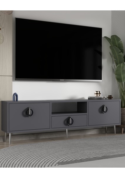 1318DROPCT-32 Tv Sehpası Antrasit-Gümüş